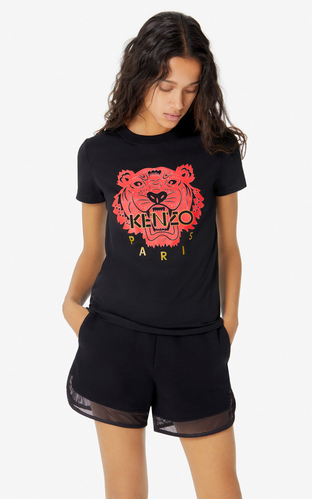 T Shirt Kenzo Tiger Femme Noir | HNVU-39687